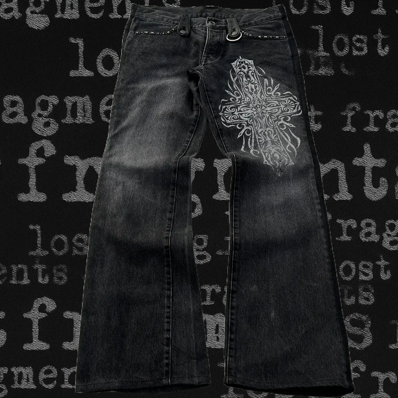 'Midnight Cross' Flared Denim