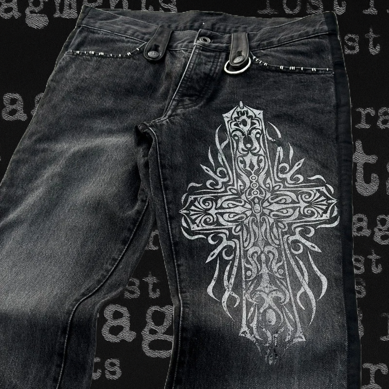 'Midnight Cross' Flared Denim